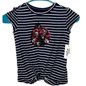 Rumi+Ryder Ladybug Short Sleeve Knot Tee XS(4-5)